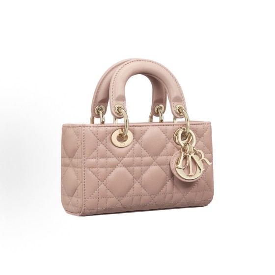 DIOR迪奥 Lady D-Joy 戴妃包 单肩包斜挎包 ⼿提包 超迷你 女款 玫瑰粉色